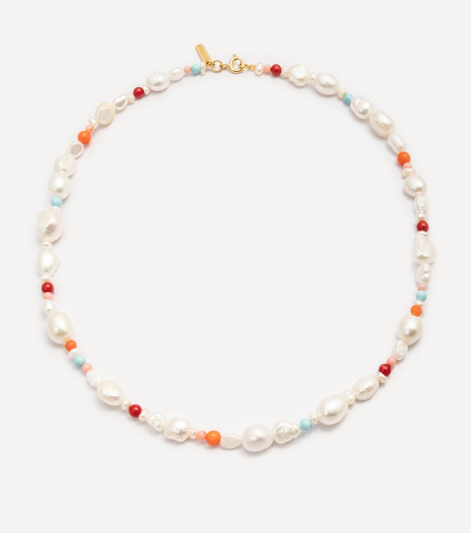 Pozłacany choker z perłami