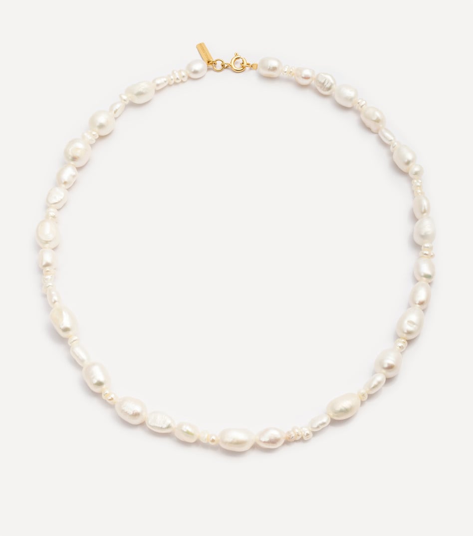 Pozłacany choker z perłami