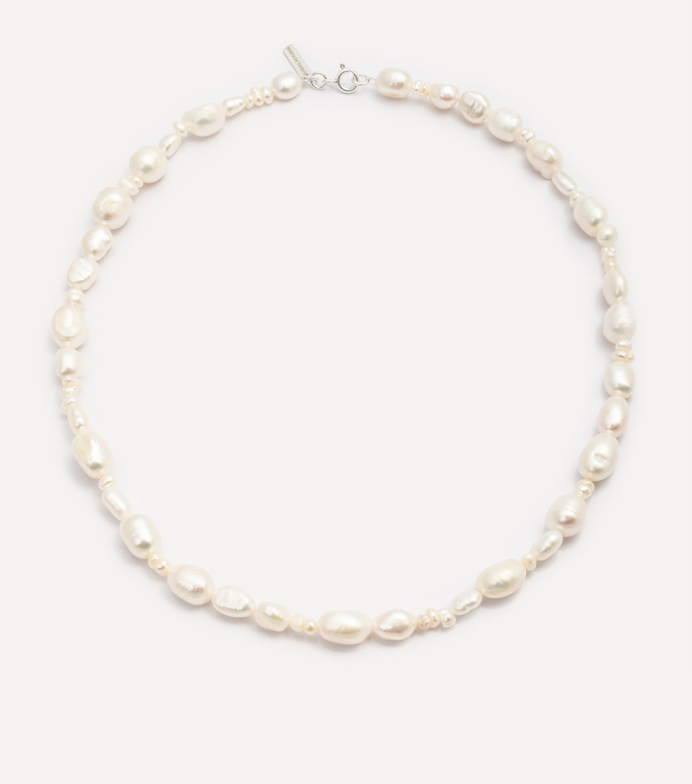 Srebrny choker z perłami