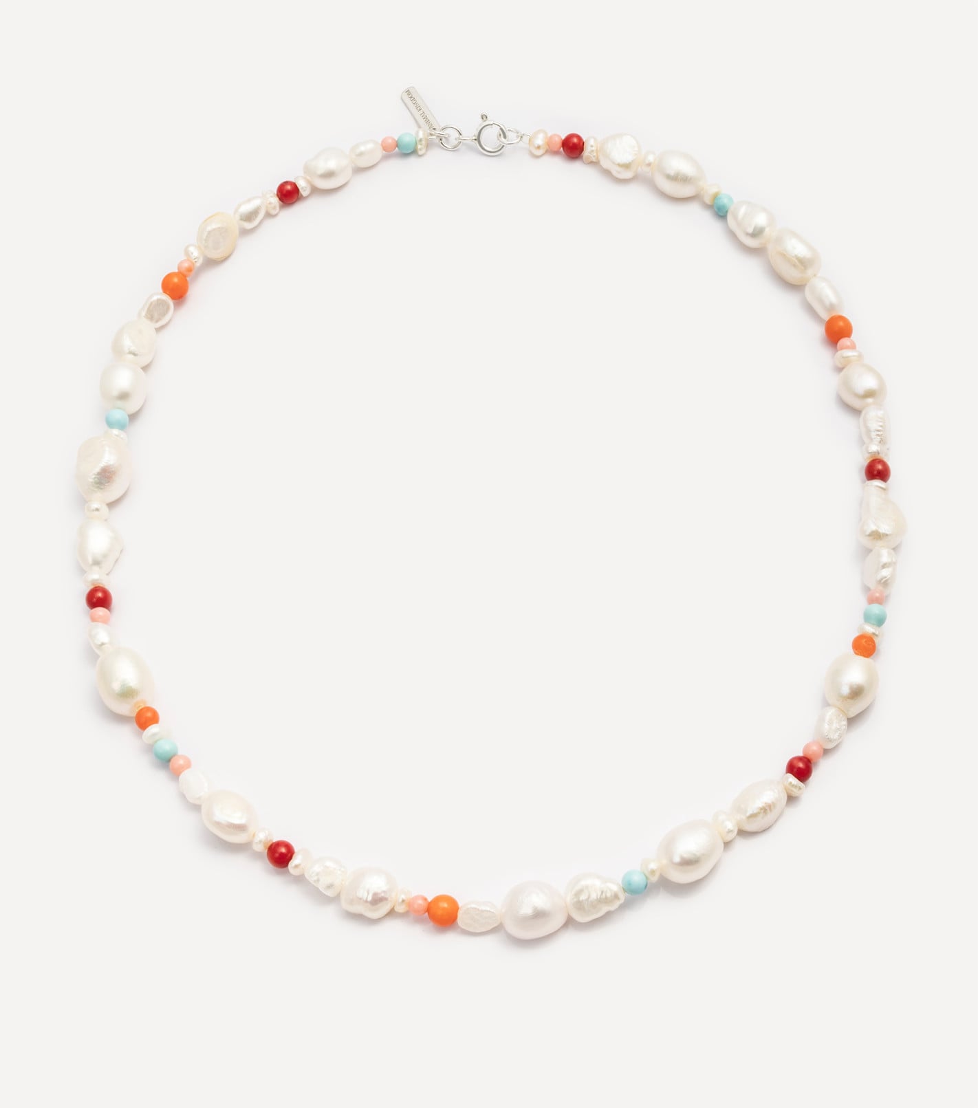 Srebrny choker z perłami