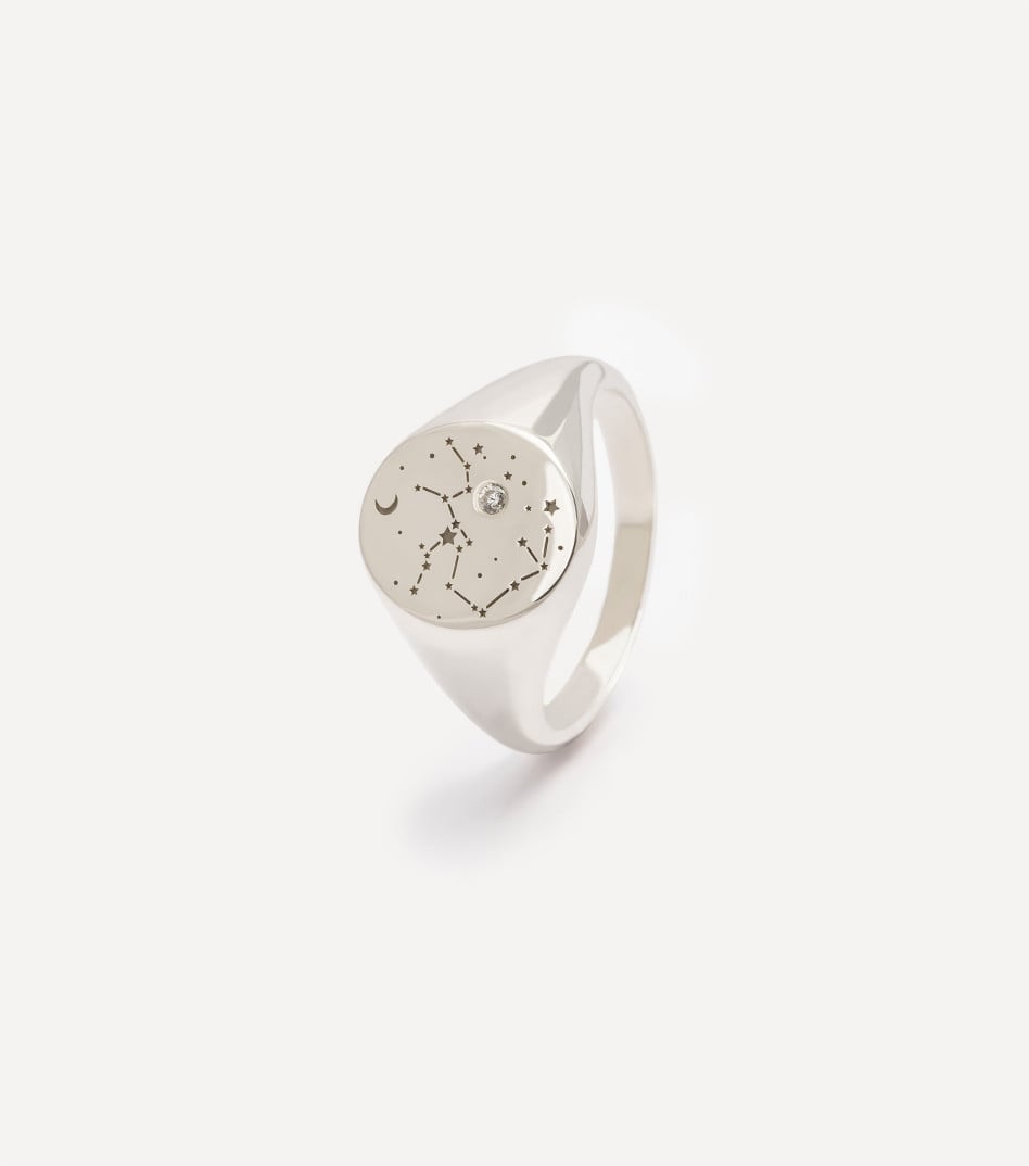 Sygnet srebrny z konstelacją zodiaku