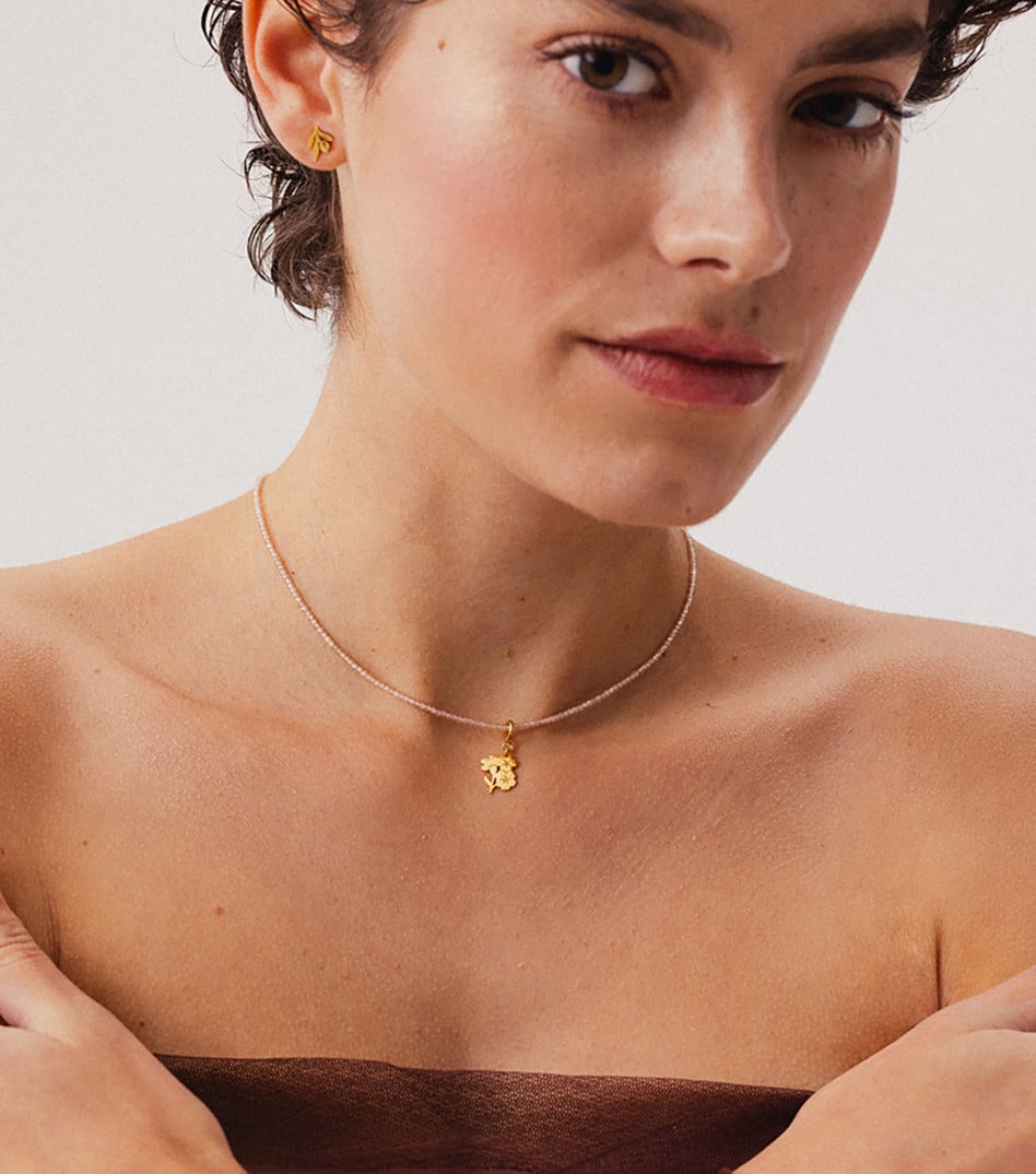 Choker z naturalnym cyrkonem i zawieszką